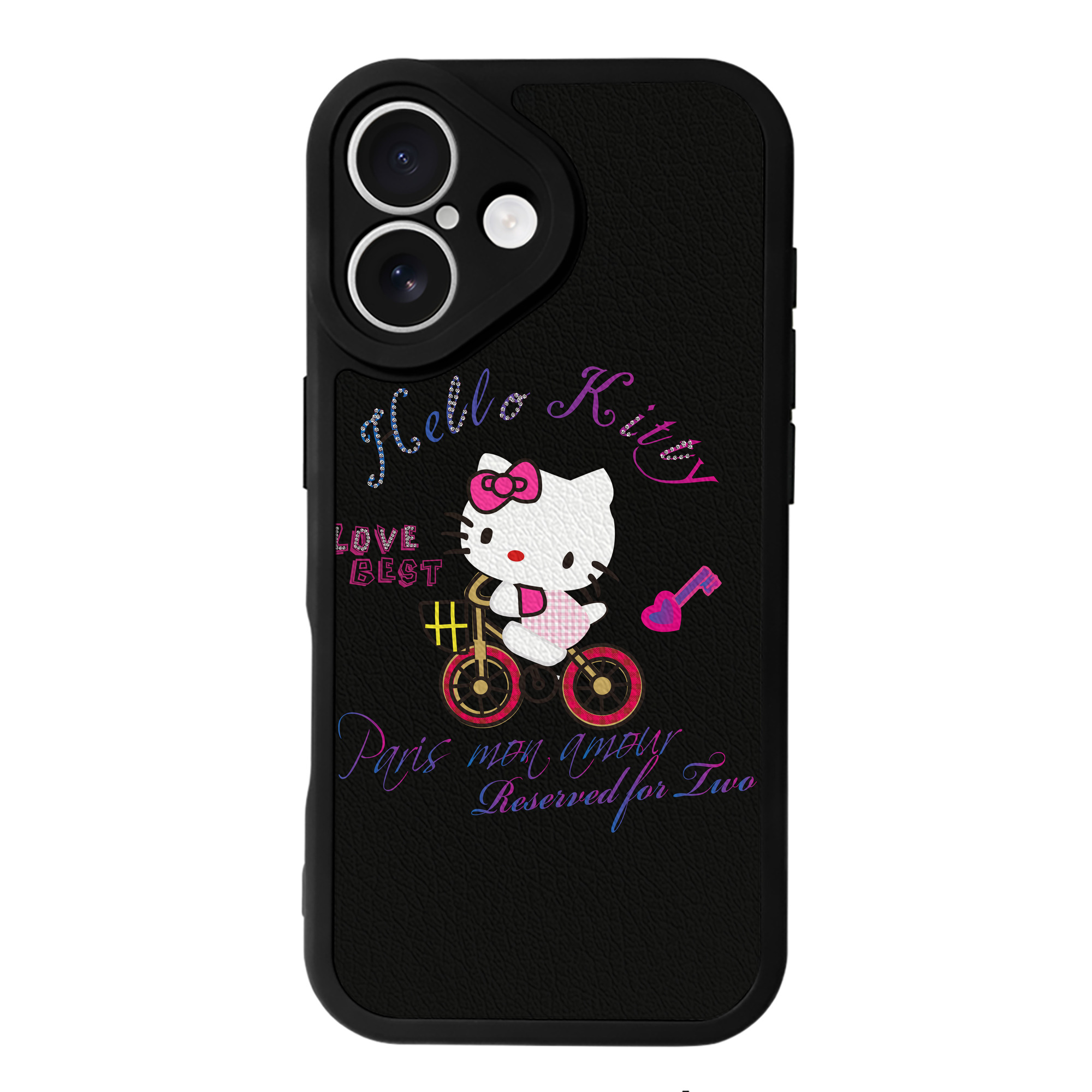 （画像用） Hello Kitty ハローキティ 【iPhone 16シリーズ対応】シリコンスマホケース（レザー調） 材質：シリコン